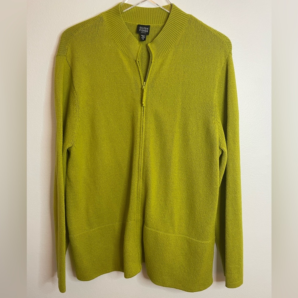 Eileen Fisher zip front cardigan sweater